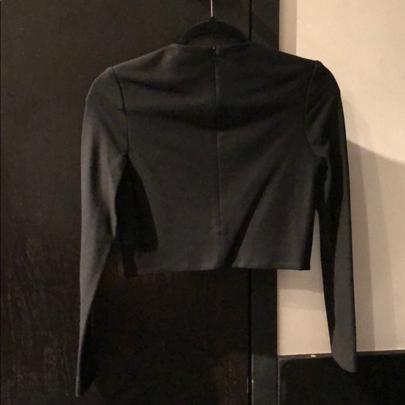 Log sleeve black crop top - Picture 2 of 2